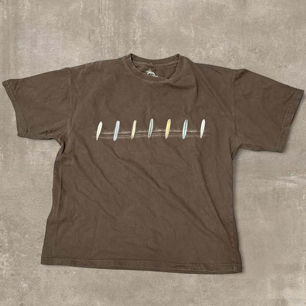 Newport Blue Surfboard Graphic T-Shirt XXL Brown